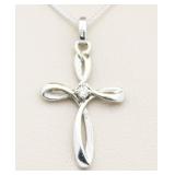 14kt Gold Diamond Cross Pendant