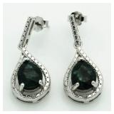 Genuine Emerald & Diamond Earrings