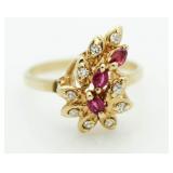 14kt Gold Antique Ruby & Diamond Estate Ring