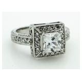 Princess Cut 4.00 ct White Topaz Solitaire Ring