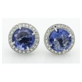 Round 8.50 ct Ceylon Sapphire Earrings