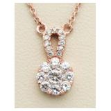 Rose Gold Toned White Topaz Necklace