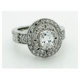 Oval 2.10 ct White Topaz Designer Ring