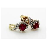 Ruby & Diamond Earrings