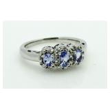 Tanzanite Past Present Future Ring