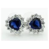 Beautiful Sapphire Heart Earrings