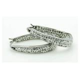 Swarovski White Crystal Hoop Earrings