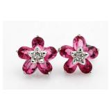 Pink Sapphire Fashion Earrings