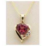 Pink Sapphire Heart Pendant