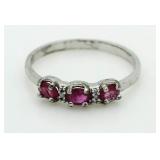 Genuine Ruby & Diamond Anniversary Ring