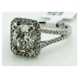 14kt Gold Cushion Cut 2.79 ct Diamond Ring