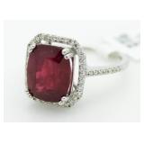 14kt Gold 6.46 ct Ruby & Diamond Ring