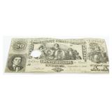 1861 Hole Punch Canceled $20 Confederate Note