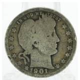 1901 Barber Silver Quarter *Better Date