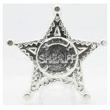 Hand Poured 5 Ounce .999 Silver Sheriff Badge