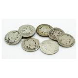 (10) Barber Silver Quarters