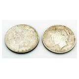 1922 & 1923 Peace Silver Dollars