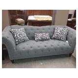 Elements Chesterfield Button Tufted Gray Sofa