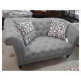 Elements Chesterfield Button Tufted Gray Loveseat