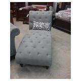 Elements Chesterfield Button Tufted Gray Chaise