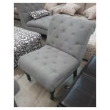 Elements Chesterfield Button Tufted Gray Chair