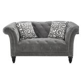 Elements Chesterfield Button Tufted Gray Loveseat