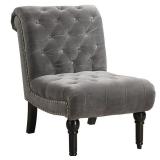 Elements Chesterfield Button Tufted Gray Chair