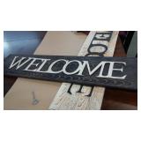 Dark Metal Welcome Sign