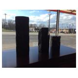 3pc Black Ceramic Vase Set