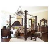 Ashley North Shore king canopy bedroom suite