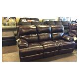 Ashley LEATHER POWER reclining sofa