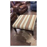 Ashley striped designer ottoman