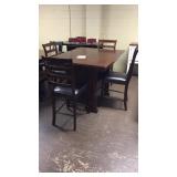 Whalen cherry table & 4 bar stools