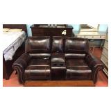 Ashley LEATHER POWER double recliner