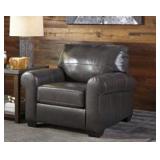 Ashley 980 LEATHER Gun Metal Club Chair