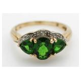 10kt Gold Emerald & Diamond Ring