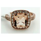 Cushion Cut 3.80 ct Morganite Solitaire Ring