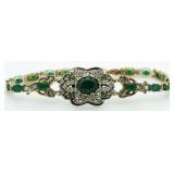 Vintage Style 9.88 ct Emerald Tennis Bracelet