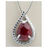 Genuine 1.87 ct Ruby & Diamond Pendant