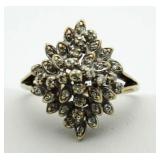 10kt Gold Antique Diamond Cluster Ring