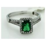 Stunning 2 Pc Emerald Bridal Set