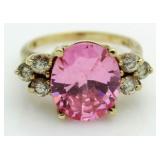 10kt Gold 3.50 ct Pink Topaz Cocktail Ring