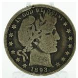 1893 Barber Silver Half Dollar *Better Date