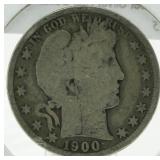 1900 Barber Silver Half Dollar