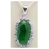 Alongated Oval Emerald Pendant