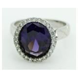 Oval 4.61 ct Amethyst Solitaire Ring