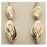 10kt Gold 1/2 ct Baguette Diamond Earrings