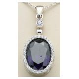 Oval 8.20 ct Amethyst Solitaire Pendant