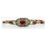 Vintage Style 9.44 ct Ruby Tennis Bracelet