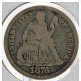 1876 Carson City Seated Liberty Dime